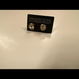 Dyrberg/Kern Crystal and Gold Stud Earrings